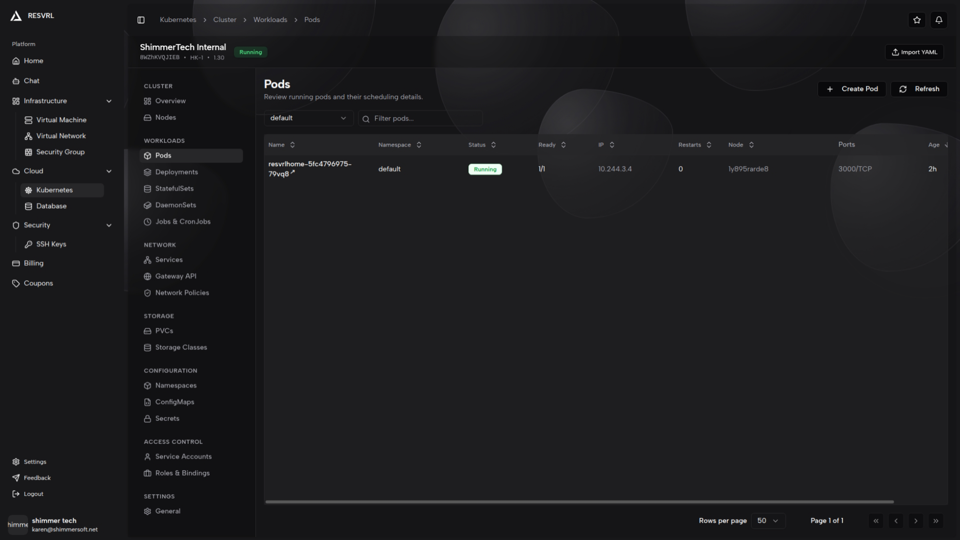Pod 列表页